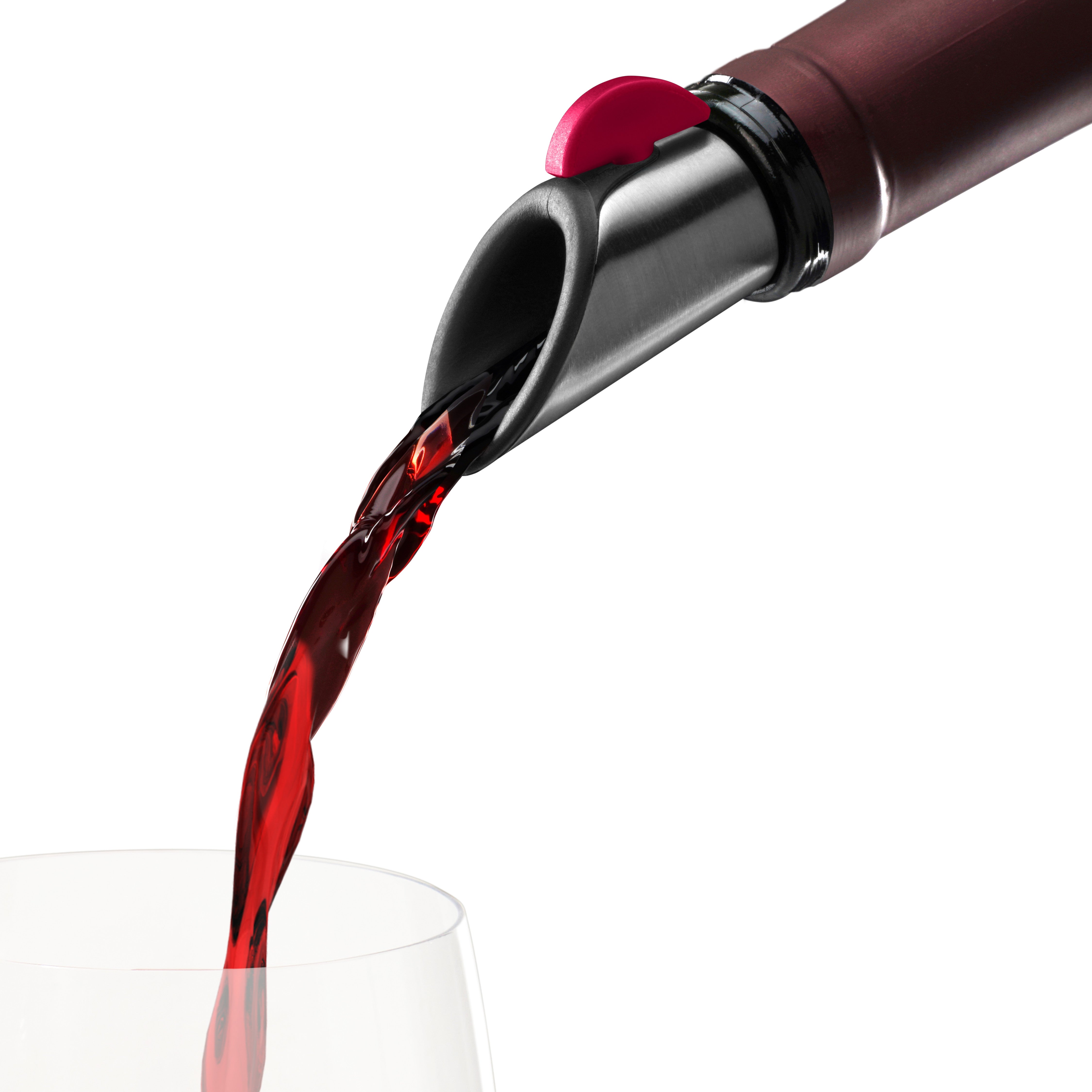 Wine Pourer and Stopper in Raspberry