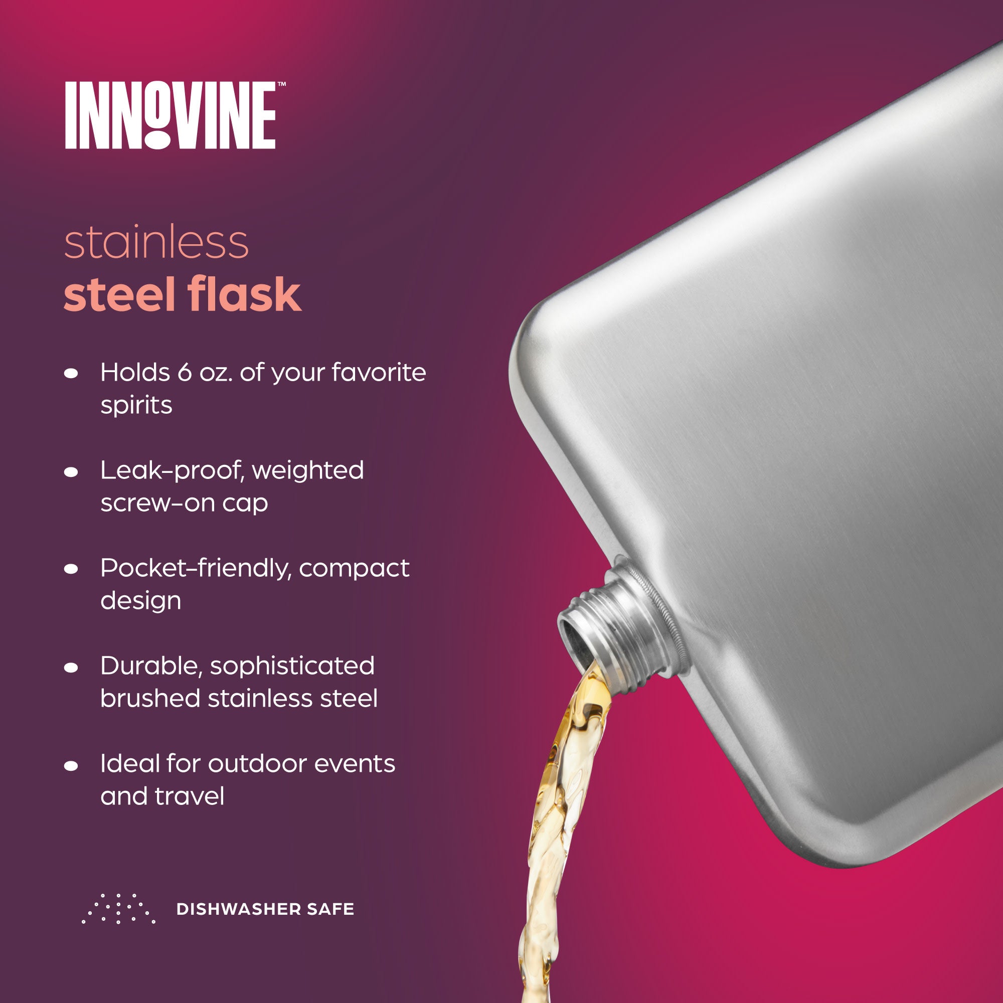 Brushed Stainless Steel Flask