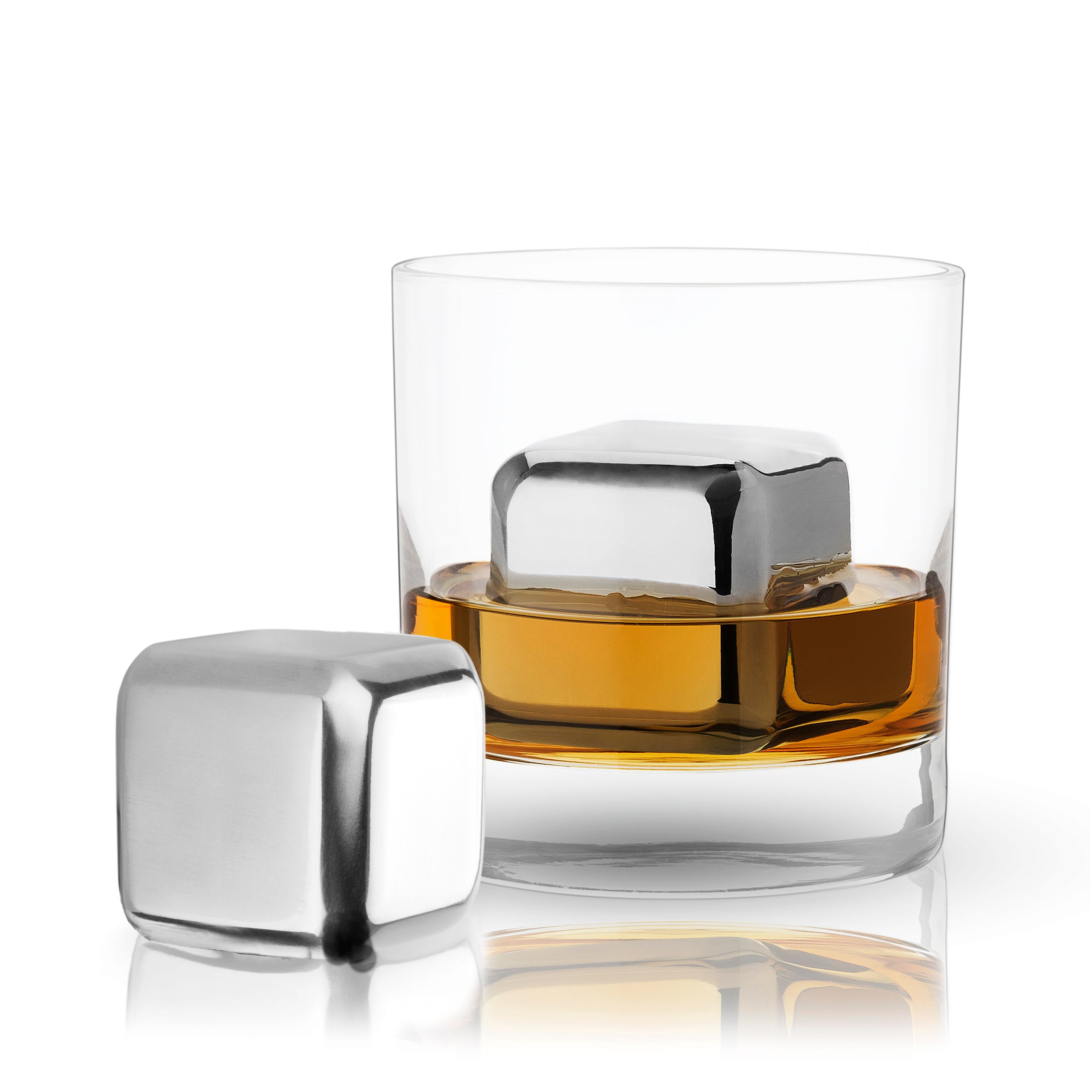 Large Stainless Steel Ice Cubes, Set of 2